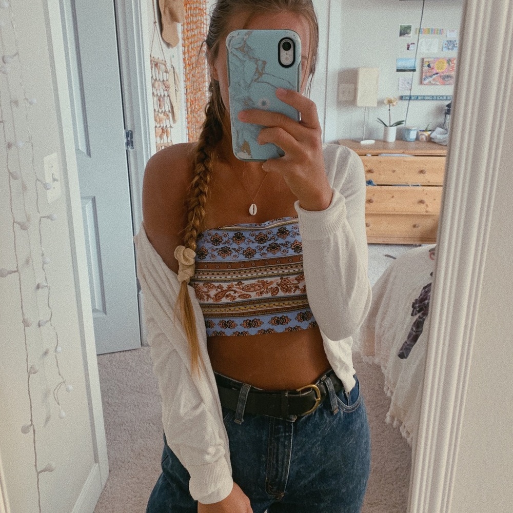 white cardigan